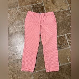 Tommy Hilfiger Women’s Size 10 Coral Checkered Cropped Pants